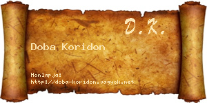 Doba Koridon névjegykártya